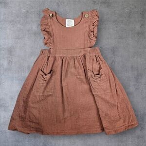 Flora & Dott Afton Dusty Rose Gauzy Prairie Dress Size 5T Toddler‎ Girl Kids